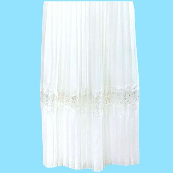 NEW Chelsea 28 White Lace & Chiffon Sleeveless Midi Dress - Size Small - NWT - Picture 3 of 6